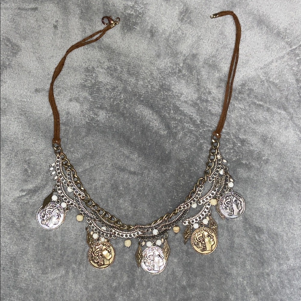 Buckle Silver and Gold Coin Necklace - Picture 2 of 2